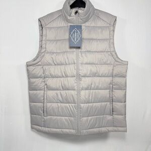 Lightweight Puffer Vest St. John's Bay Warsaw Gray Full-Zip Quilted Vest Large